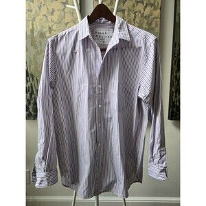 Frank & Eileen Joedy Womens Italy White Stripes Long Sleeve Button Up Shirt Sz M